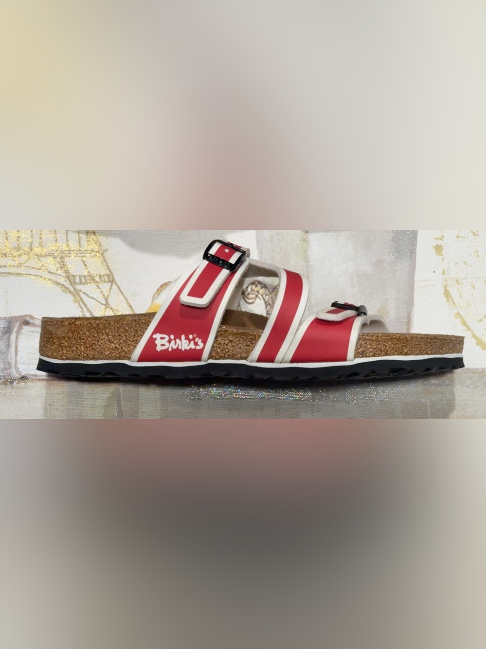 Birki's Birkenstock Red / White Sandals Size 38(7.5) Women's Pristine Condition - Picture 5 of 6